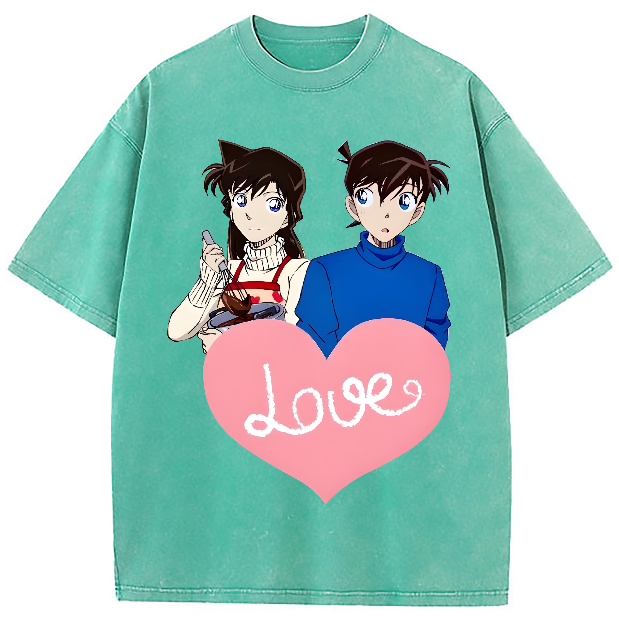 （画像用） 名探偵コナン 毛利 蘭 もうり らん、モーリ ラン Detective Conan Rachel Moore 綿100% ヴィンテージ風 半袖Tシャツ（フロントプリント）